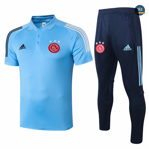 Max Maillots AFC Ajax Polo + Pantalon 2020/21 Training Bleu Clair