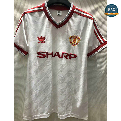 Max Maillots Retro Manchester United 1986 Exterieur Blanc