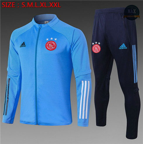 Max Veste Survetement Enfant AFC Ajax 2020/21 Bleu Clair