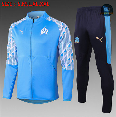 Max Veste Survetement Enfant Marseille 2020/21 Bleu Clair