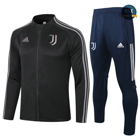 Max Veste Survetement Juventus 2020/21 Noir/Gris Col Haut