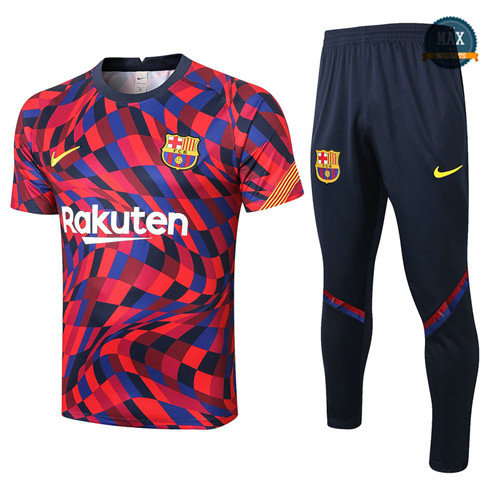 Max Maillots Barcelone + Pantalon 2020/21 Training Violet/Rouge Rayon