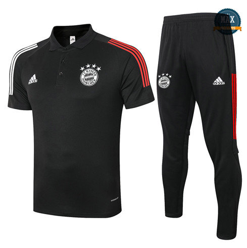 Max Maillots Bayern Munich Polo + Pantalon 2020/21 Training Noir