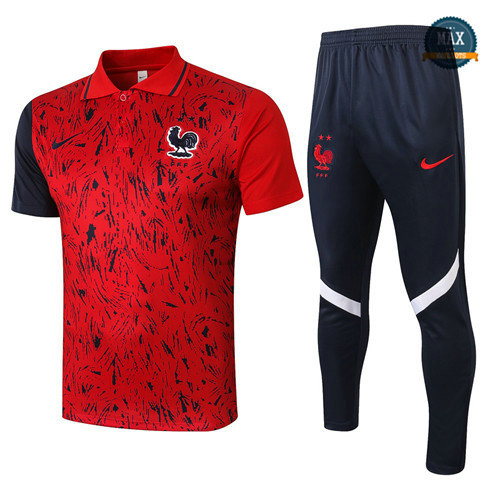 Max Maillot France Polo + Pantalon 2020/21 Training Rouge Rayon