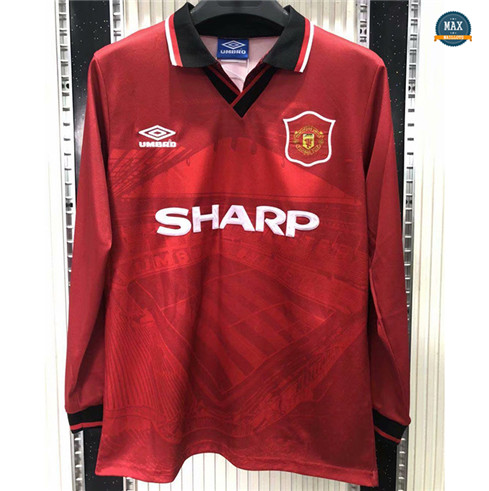 Max Maillot Rétro Manchester United 1994-96 Domicile Manche Longue