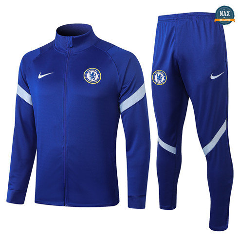 Max Veste Survetement Chelsea 2020/21 Bleu Col Haut