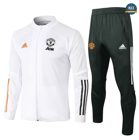 Max Veste Survetement Enfant Manchester United 2020/21 Blanc