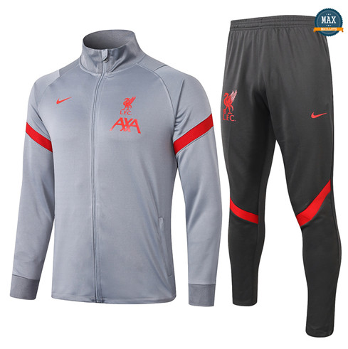 Max Veste Survetement Liverpool 2020/21 Gris clair