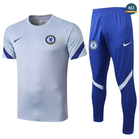 Max Maillot Chelsea + Pantalon 2020/21 Training Gris clair