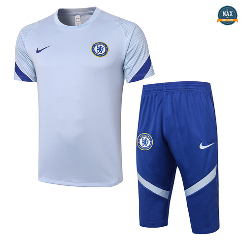 Max Maillot Chelsea + Pantalon 3/4 Training 2020/21 Gris clair