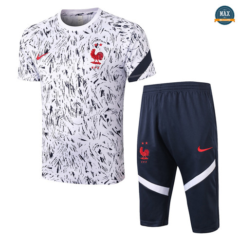 Max Maillots France + Pantalon 3/4 Training 2020/21 Blanc