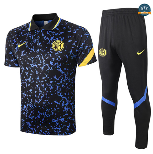 Max Maillots Inter Milan Polo + Pantalon 2020/21 Training Bleu