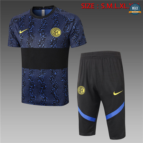 Max Maillot Inter Milan + Pantalon 3/4 Training 2020/21 Bleu/Noir