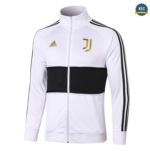 Max Veste Juventus 2020/21 Blanc/Noir Or Badge Col Haut