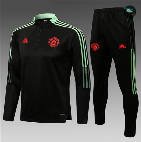 Max Survetement Enfant Manchester United Noir/Vert 2021