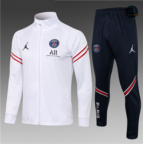 Max Veste Survetement Enfant Jordan PSG Blanc/Rouge 2021