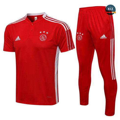 Max Maillot Polo AFC Ajax + Pantalon 2021 Training Rouge