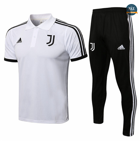 Max Maillot Polo Juventus + Pantalon 2021 Training Blanc/Noir
