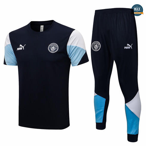 Max Maillot Manchester City + Pantalon 2021 Training Bleu Marine