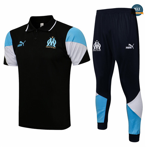 Max Maillot Polo Marseille + Pantalon 2021 Training Noir