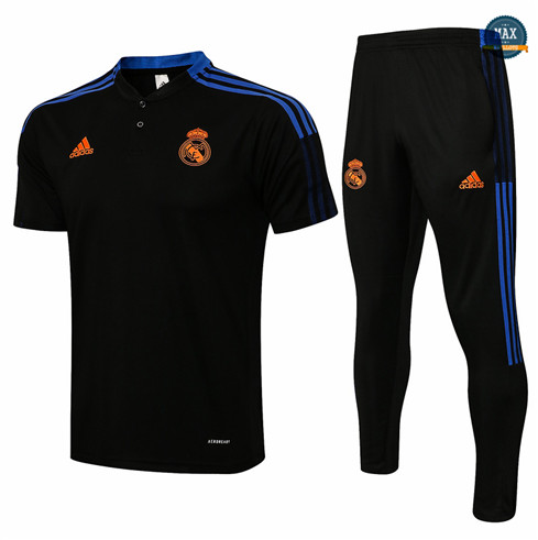 Max Maillot Polo Real Madrid + Pantalon 2021 Training Noir
