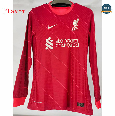 Max Maillot Foot Player Version 2021/22 Liverpool Domicile Manche Longue