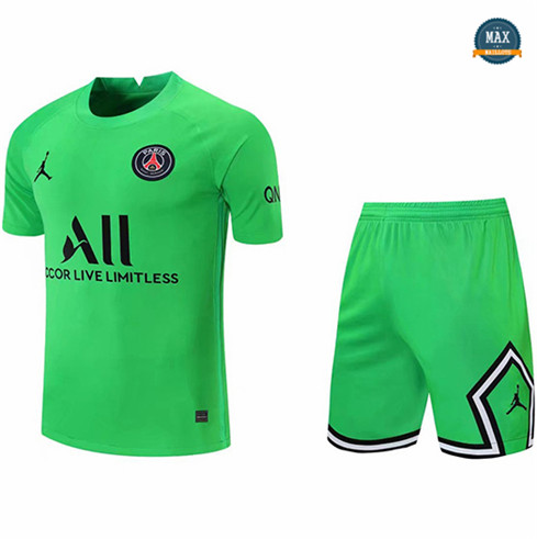 Max Maillot Foot PSG Entraînement + Short Vert 2021/22