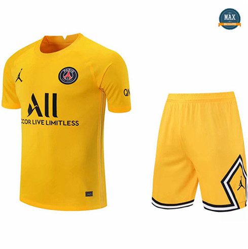 Max Maillot Foot PSG Entraînement + Short Jaune 2021/22