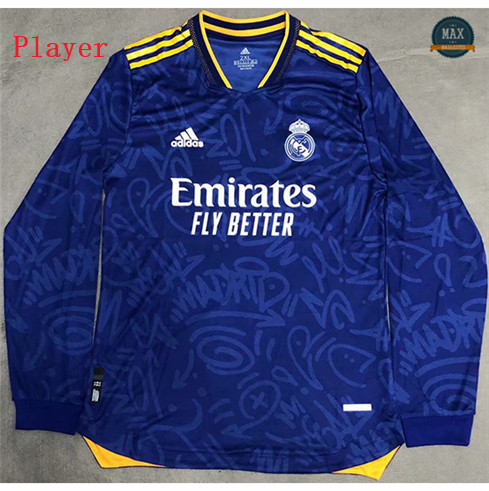 Max Maillot Foot Player Version 2021/22 Real Madrid Exterieur Manche Longue