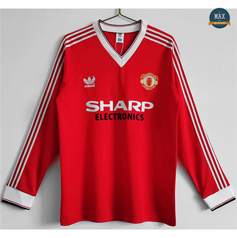 Max Maillot Foot Retro 1983 Manchester United Domicile Manche Longue