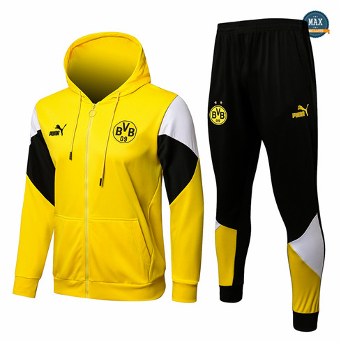 Max Veste Survetement Foot à Capuche Borussia Dortmund 2021/22 Jaune