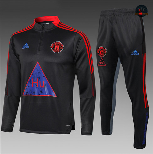 Max Survetement Enfant Foot Manchester United 2021/22 Gris foncé/Rouge