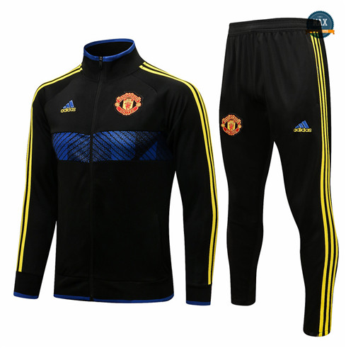 Max Veste Survetement Foot Manchester United 2021/22 Noir Col Haut