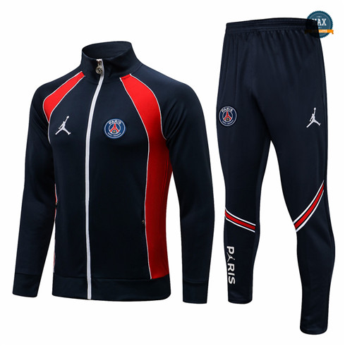 Max Veste Survetement Foot PSG Jordan 2021/22 Bleu Marine/Blanc