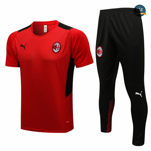 Max Maillot Foot AC Milan + Pantalon 2021/22 Training Rouge