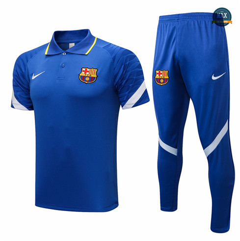 Max Maillot Foot Polo Barcelone + Pantalon 2021/22 Training Bleu