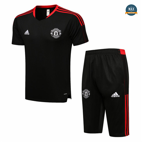 Max Maillot Foot Manchester United + Pantalon 2021/22 3/4 Training Noir