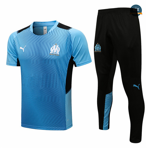 Max Maillot Foot Marseille + Pantalon 2021/22 Training Bleu Clair