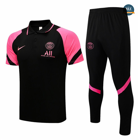 Max Maillot Foot Polo PSG + Pantalon 2021/22 Training Noir/Rose