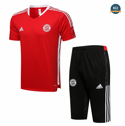 Max Maillot Foot Bayern Munich + Pantalon 2021/22 3/4 Training Rouge