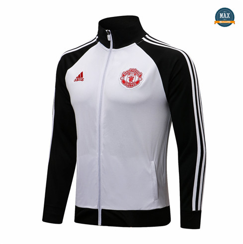 Max Veste Manchester United 2021/22 Blanc/Noir Col Haut