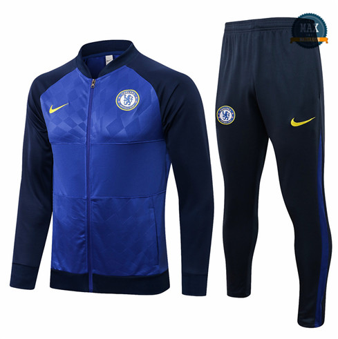 Max Veste Survetement foot Chelsea 2021/22 Bleu Marine Col bas