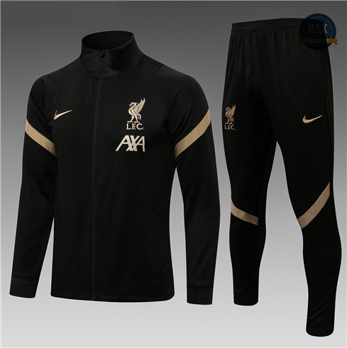 Max Veste Survetement foot Enfant Liverpool 2021/22 Noir/Jaune