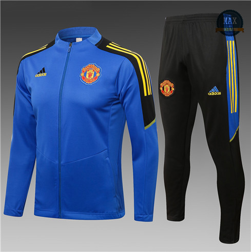 Max Veste Survetement foot Enfant Manchester United 2021/22 champions league Bleu