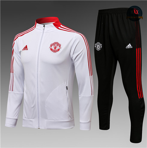 Max Veste Survetement foot Enfant Manchester United 2021/22 Blanc