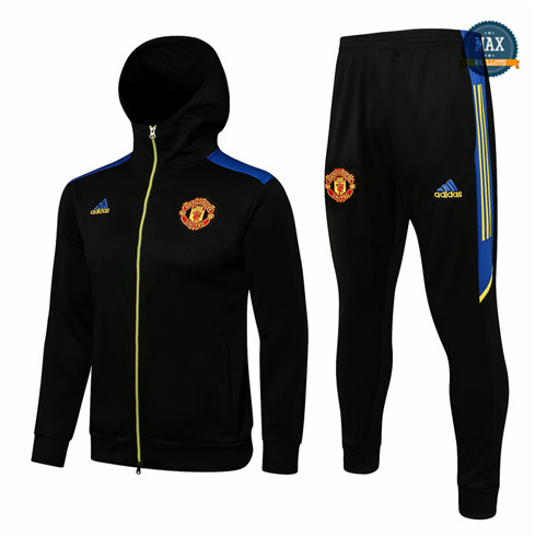 Max Veste Survetement foot à Capuche Manchester United 2021/22 champions league Noir