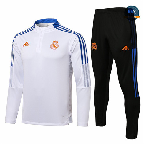 Max Survetement foot Real Madrid 2021/22 Blanc/Bleu