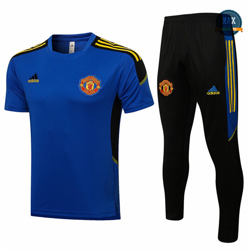 Max Maillot Manchester United + Pantalon 2021/22 Trainingchampions league Bleu