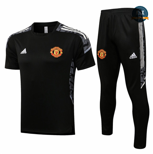 Max Maillot Manchester United + Pantalon 2021/22 Trainingchampions league Noir/Blanc