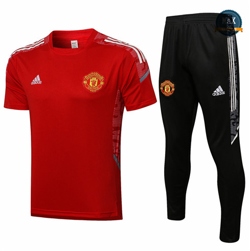 Max Maillot Manchester United + Pantalon 2021/22 Trainingchampions league Rouge/Blanc